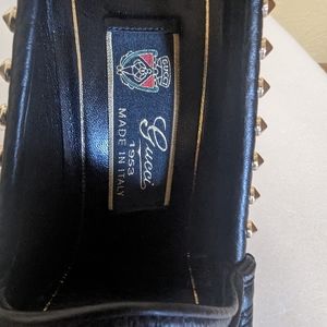 Gucci Alyssa Calfskin Canvas Horsebit Stud Heals